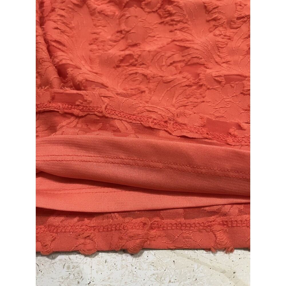 Lauren Conrad Flocked Ruffle Sleeveless Tank Top 3X Women's Shirt Spanish Coral - Picture 12 of 16